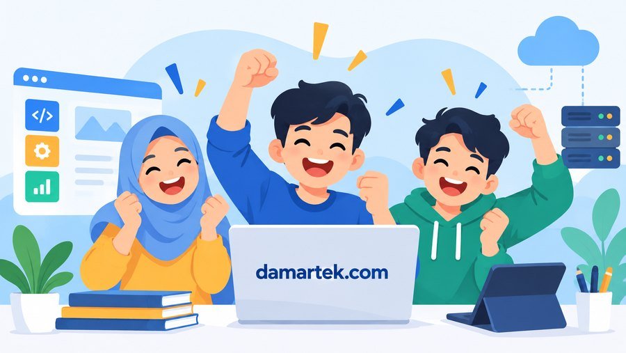 Peserta magang Damartek bersorak gembira
