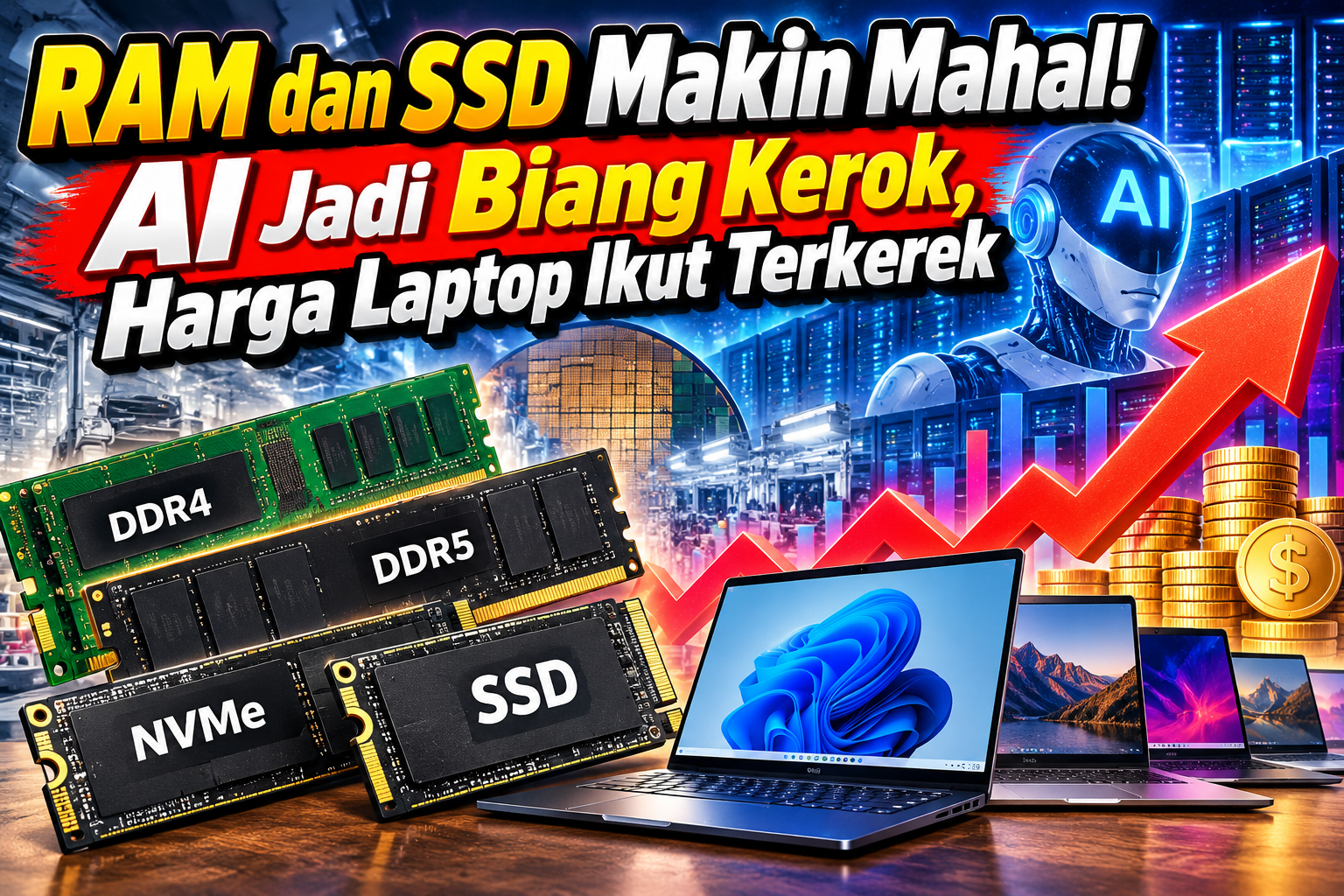RAM dan SSD Makin Mahal! AI Jadi Biang Kerok, Harga Laptop Ikut Terkerek